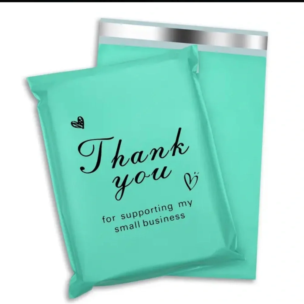 Teal Thank You Poly Mailers X-Large size 14.5-19 inches bundle of 10